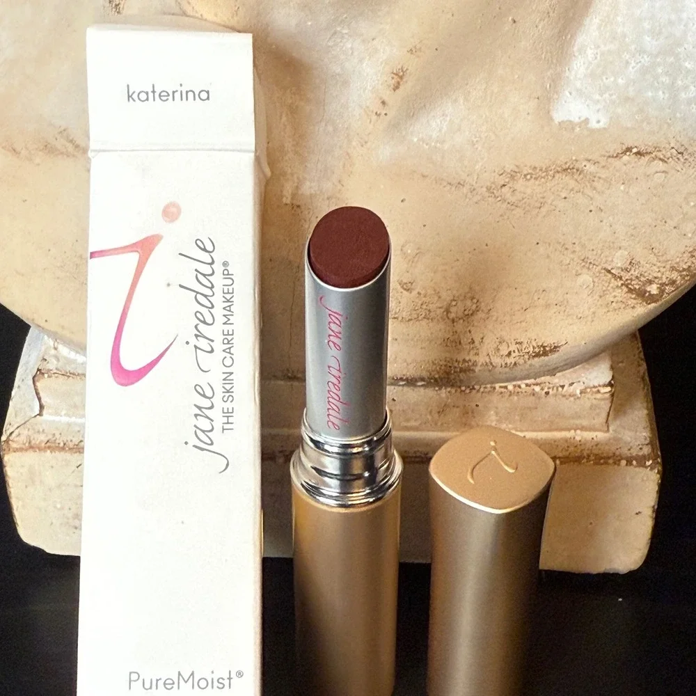 Jane‎ Iredale PureMoist Lipstick Katerina Deep Red Brown Mineral Makeup 3g 0.1oz